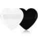 Powder Puff Start Makers Heart-Shaped Makeup Puffs Soft & Reusable Velvet Makeup Sponge Puffs with Strap Wet Dry Use Face Make Up Puffs for Loose Powder Foundation (2PCs-Black&White)
