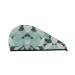 Mint Gray Leaves Coral Velvet Dry Hair Cap Quick-Dry Hair Towel Wrap for Women and Men Ideal for Travel & Home