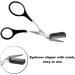 Stainless Steel Eyebrow Trimmer Scissors with Comb - 2pcs Black | Professional Precision Eyebrow Scissors for Men Women - Buy Online on GoSupps.com