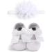 MACHSWON Baby Girls White Mary Jane First Walking Shoes with Bow-Knot and Headband | Anti-Slip Soft-Soled Princess Shoes for Infant Girls 3-6 Months - Buy Online on GoSupps.com