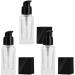 minkissy 3pcs Empty Glass Pump Bottles Square Cosmetic Bottles Refillable Makeup Dispensers for Foundation Lotion Cream 30ml (Black Cap) - Buy Online on GoSupps.com