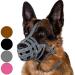 Collardirect muzzle for dogs German Shepherd Dalmatian Doberman Setter Leather basket medium -sized for large races black brown pink gray (m gray) medium (1 piece)