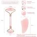 Gua Sha Facial Tool Face Lifting Massager Rose Quartz Roller Natural Jade Facial Massager Jade Roller Face Massage-Pink heart with box_ - Buy Online on GoSupps.com