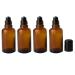 4Pcs Brown Glass Roll-on Bottles Empty Refillable Glass Roller Bottles with Stainless Steel Roller Balls and Black Cap for Essential Oil Perfumes Lip Balms Attar Container size 30ml/1oz 30ml/1 Ounce