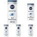 Nivea men sensitive shower gel (250 ml) pH -skin -friendly care shower for sensitive skin men shower gel with bamboo extract for body face and hair (pack with 5) 250 ml (5 -pack) sensitive - new version