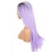 Brown Root Ombre Patel Purple Synthetic Lace Front Wig - 24 Inch Long Straight Pastel Lilac Cosplay Hair for Women - Buy Online on GoSupps.com