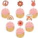 Keaziu 24 Pack Hippie Theme Cupcake Toppers Peace Sign Hand Cupcake Picks 60s Theme Flower Boho Rainbow Birthday Party Supplies Red - Buy Online on GoSupps.com