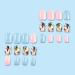 Shop Summer Press On Nails - Square Short Fake Nails with Palm Tree Designs | Glossy Blue & Pink Acrylic | Y2K Style | Reusable 24PCS - Buy Online on GoSupps.com