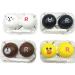 Makers small contact lens container 4 pieces of contact lens container cute creative contact lenses etui travel contact lens container light wearing bar contact lens end can store travel set (multi-colored)