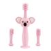 Vicloon Baby and Toddler Toothbrush 3 PCS Food Grade Silicone Soft Infant Toddlers Toothbrush with Replacement Heads Cute Koala Design Baby Oral Care Set for 0-3 Year Old Pink koala