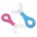 Minkissy 2st mouth bound toothbrush child sweet children's toothbrush hand tools infant toothbrush care toothbrush c-shaped toothbrush massage handy cleaning brush pebbles