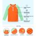 BesserBay Boys UV Shirt 1/4 Zip Rash Guard UPF 50+ Long Sleeve Kids Orange & Green Sizes 110-150 | International Shipping Available - Buy Online on GoSupps.com