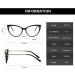 Women's Blue Light Blocking Cat Eye Glasses - LJCZKA Anti Eye Strain Computer Eyeglasses, Clear Frame with Green Leopard Design - Buy Online on GoSupps.com