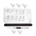 POPETPOP 3 Sets nail extension set fake fingernails nail files clips fake acrylic nails fake nail tips picker manicure DIY nail art tool False Nail Tips with scale light pen plastic 17.8x1.2cmx3pcs As Shownx3pcs