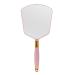 YCHMIR Hand Mirror  Handheld Mirror with Handle Barber Hairdressing Handheld Mirrorfor for Salon 6 x 13 inch Pink-Square