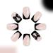 Black French Tip Press On Nails with Bow Design | Glossy Medium Square Full Cover Fake Nails for Daily Wear - Reusable Artificial Nails for Women & Girls - Buy Online on GoSupps.com