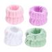 Healeved 4 Pairs Wristband Bow Washing Headband Wrist Washband Shower Hair Band Makeup Sweatband Washing Hair Band Wrist Bands Beauty Headband Supple Wrist Strap Miss Plush Jewelry Soft