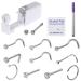 MRNLDB Self Nose Piercing Gun, Disposable Safe Nose Piercing Kit, Nose Stud Piercing Kit Tool with 10 Pcs Nose Screws Studs Rings and Marker (White)