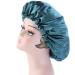 2 Pcs Wide Band Satin Hair Bonnet for Sleeping - Soft Night Sleep Hat for Curly Hair Protection in Blue - Buy Online on GoSupps.com