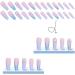 qazaa 24Pcs Pink Blue Gradient Camellia False Nails Long Coffin Nail Tips Detachable Press on Nails Manicure Glitter Nails - Buy Online on GoSupps.com
