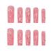 Justotry 24-Piece Floral Coffin Nails Set - Pink French Press-On Nails with Rhinestones & Pearls - Artificial Ballerina Fake Nails for Women - Buy Online on GoSupps.com