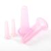 Silicone massage cupping set 2 face cups & 2 mini face cups body massage helper skin care massage for face neck back eyes (pink)