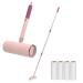 Useful CO extendable lint roll - lint roll for animal hair large lint roller lint roll for soil with sticky leaves 16 cm to 110 cm 1 lint roller + 4 refill packs (pink)