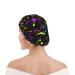 Glow in Dark Splatter Neon Reusable Shower Cap for Men and Women - Double Layer Waterproof Bathing Hat for Long Hair Protection - Buy Online on GoSupps.com