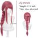 Long Pink Red Cosplay Wig Red Braid Wig with Bangs & Wig Cap Anime Red Wig Synthetic Hair for Women Girls Halloween Costume Party Makima - Buy Online on GoSupps.com
