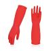 Vgo... 5-Pairs Dishwashing Gloves Reusable Household Gloves Kitchen Gloves Long Sleeve Thick Latex Cleaning Washing Working Painting Gardening Pet Care (Size S Red RB2143) S 5 Pairs - Red