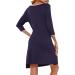 Sykooria Women's Cotton Nursing Nightdress with 3/4 Sleeves - Navy Blue S - Buy Online on GoSupps.com