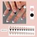 24Pcs Press on Nails Short French Tips Fake Nails Acrylic Square False Nails Summer Reusable Artificial Almond Nails for Women and Girls - Buy Online on GoSupps.com