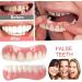 Brigtviee 2 Pairs of Dentures Top and Bottom Snap Veneers Cosmetic Temporary Veneers for a Confident Smile Denture Repair Kit for Covering Bad Teeth - Buy Online on GoSupps.com