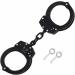 vulcanforce Handcuffs Law Enforcement - Heavy Duty Steel Chain Hand Cuffs - Includes 2 Keys - Extra Sturdy Double Lock - 16 Locking Positions Fit Most Wrists - Perfect for Security, Training Black
