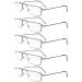 Eyekepper 5 Pieces Stainless Steel Frame Half-Eye Style Reading Glasses Readers +2.00 Gunmetal