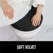 Soft Velvet Memory Foam Toilet Lid Seat Cover - Machine Washable, Plush Cushioned Design - Fits Most Lids - Decorative Black Bathroom Accessory - 19.5x18.5 - Buy Online on GoSupps.com