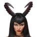 Housoutil Demon Horn Headband Halloween Devil Horns Gothic Black Devil Horns Halloween Cosplay Ox Horn Hair Accessories for Women Men Kid