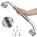 Chrome Shower Grab Bar 16 Inch Munzong Stainless Steel Handicap Grab Bar W/Anti-Slip Knurled Grip Bathroom Balance Support Bar Toilet Safety Assist Handle Handrail for Elderly Senior Disabled 16IN Chrome