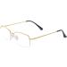 Half Frame Reading Glasses for Men & Women - Metal Rectangular Frame Spring Hinge Glasses Strap Gold 2.5 Diopters - Buy Online on GoSupps.com