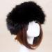 Women's synthetic fur headband winter warm fashion adjustable ear protector hair band hair jewelry for outdoor ride hiking skiing (black)