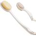 2 Pack Shower Brush with Soft and Stiff Bristle Long Handle Back Scrubber Body Exfoliator for Wet or Dry Brushing Foot Scrubber Brush with Pedicure Tools (Shower Brush & Foot Scrubber Brush) White