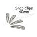 25 Silver Metal Tear Drop Snap Hair Clips - 40mm Size with Hole - Buy Online on GoSupps.com