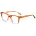 LIGOES Women TR90 Eyeglasses Anti Blue Light Glasses Frame Retro Square Men Fashion Eyewear Yellow Orange Clear