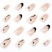 Justotry 24 Pcs Swirl Oval Short False Nails with Heart Black French Press on Nails Pattern Round Fake Nails - Nail Glue Included | Almond Medium Stick on Nails for Women - Nail Art Design - Buy Online on GoSupps.com