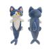PEDEIECL Lovely Plush Shark Cat Doll Cute Cartoon Soft Stuffed Shark Kitten Pillow Long Throw Sleeping Pillow Doll Toy Gift for Kids Girlfriend (blue 50cm) Blue 50cm