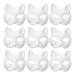 Dechous 9 pieces of cat mask DIY white paper mask Zulfstoff Blanko Hand painting Mask Unsumed Maskeremeke Pappmach -Mask White Crafting Mask empty mask Halloween Cosplay Party accessories