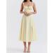 Womens Summer Smocked Dress Sleeveless V Neck Dress 1 Medium - Buy Online on GoSupps.com