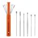 Nipogear 6pcs Stainless Steel Ear Tip Ear Scoop Ear Cleaning Tool Ear Wax Removal Kit Ear Cleaning Tool Set. (Orange)