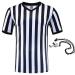 Shinestone Referee Shirt, Referee Costume Shirt for Womens and Mens, V Neck Referee Umpire Shirt Jersey for Football, Soccer and Sports for Christmas Large