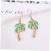 Delicate Coconut Tree Post Earrings for Women - 2 Pairs Green Ear Jewelry - Buy Online on GoSupps.com